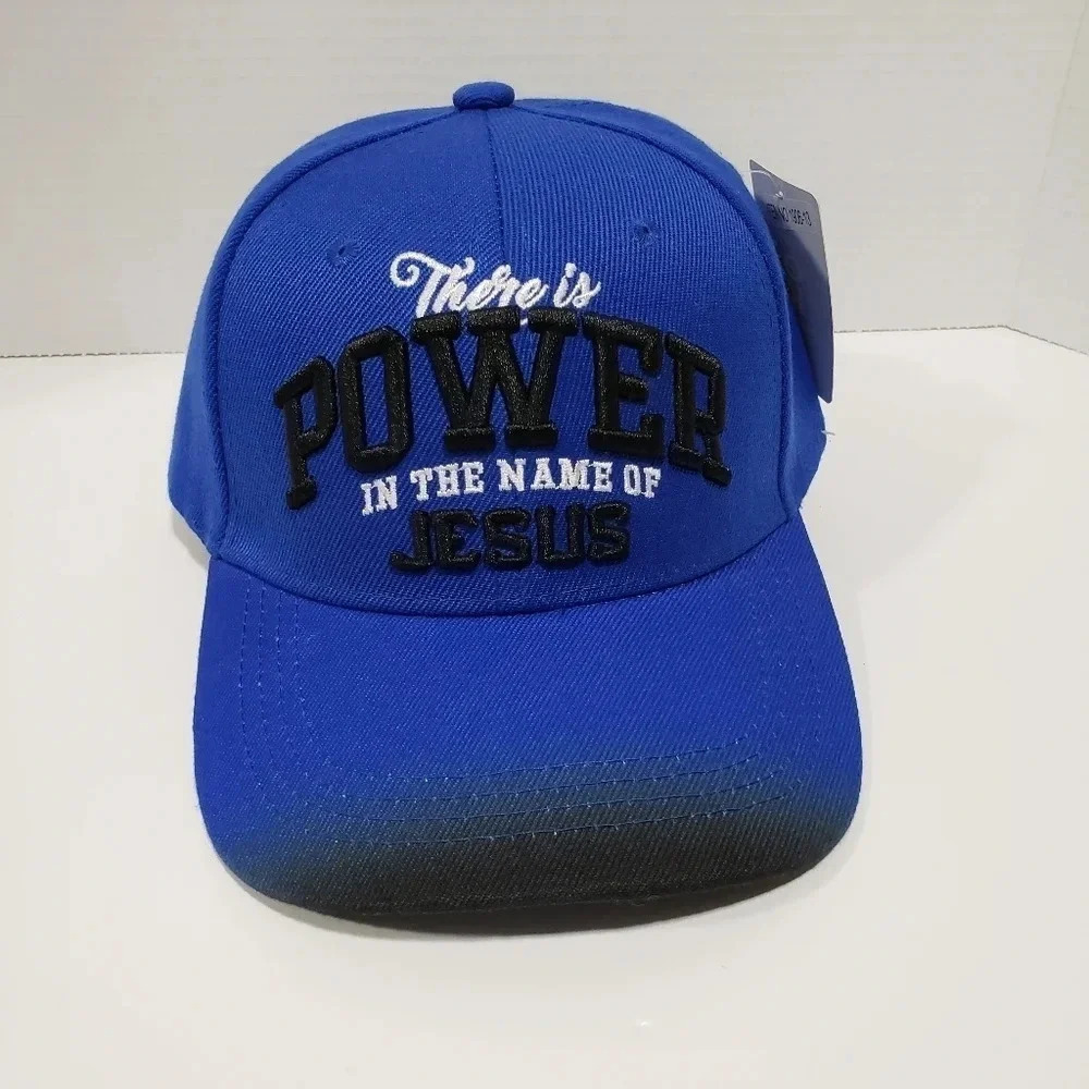Original King  OK Jesus Christ Authentic Blue /Black Velcro Back Hat.
